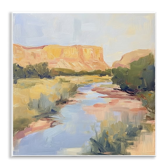 Stupell Industries Painted Plateau River Reflection Wall Plaque Art, design by Petal Prints Design