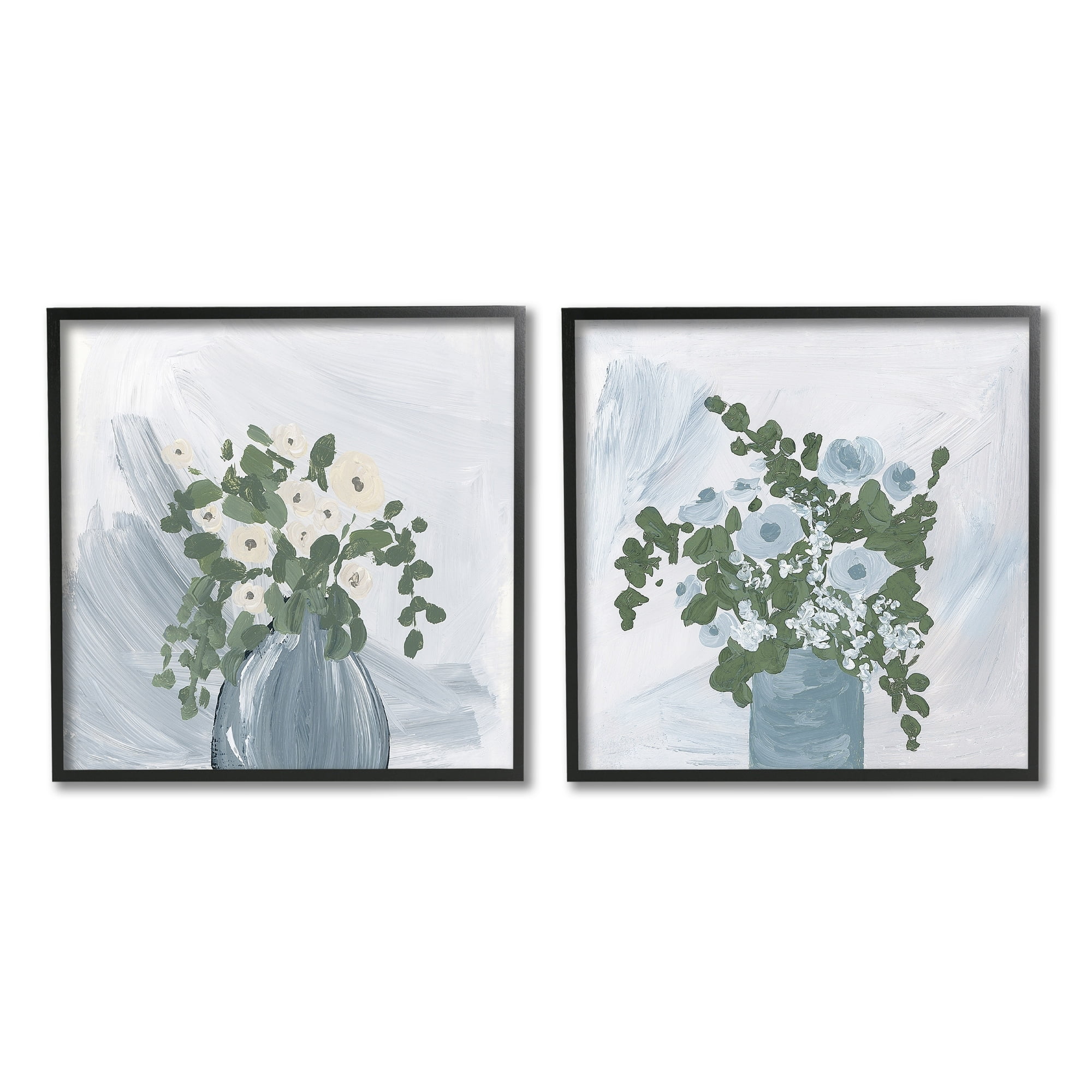 Stupell Industries Painterly Blue Daises Flowers Plants Vase Abstract Florals, 12 x 12, Design by Lucillie Price