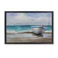 thumbnail image 1 of Stupell Industries Tropical Painterly Boat On The Shore Black Floating Frame Canvas Art, 25 x 17, by Cloverfield & Co., 1 of 8