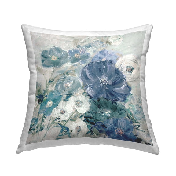 Stupell Industries Painterly Brushed Flowers Decorative Printed Throw Pillow Design by Sally Swatland.