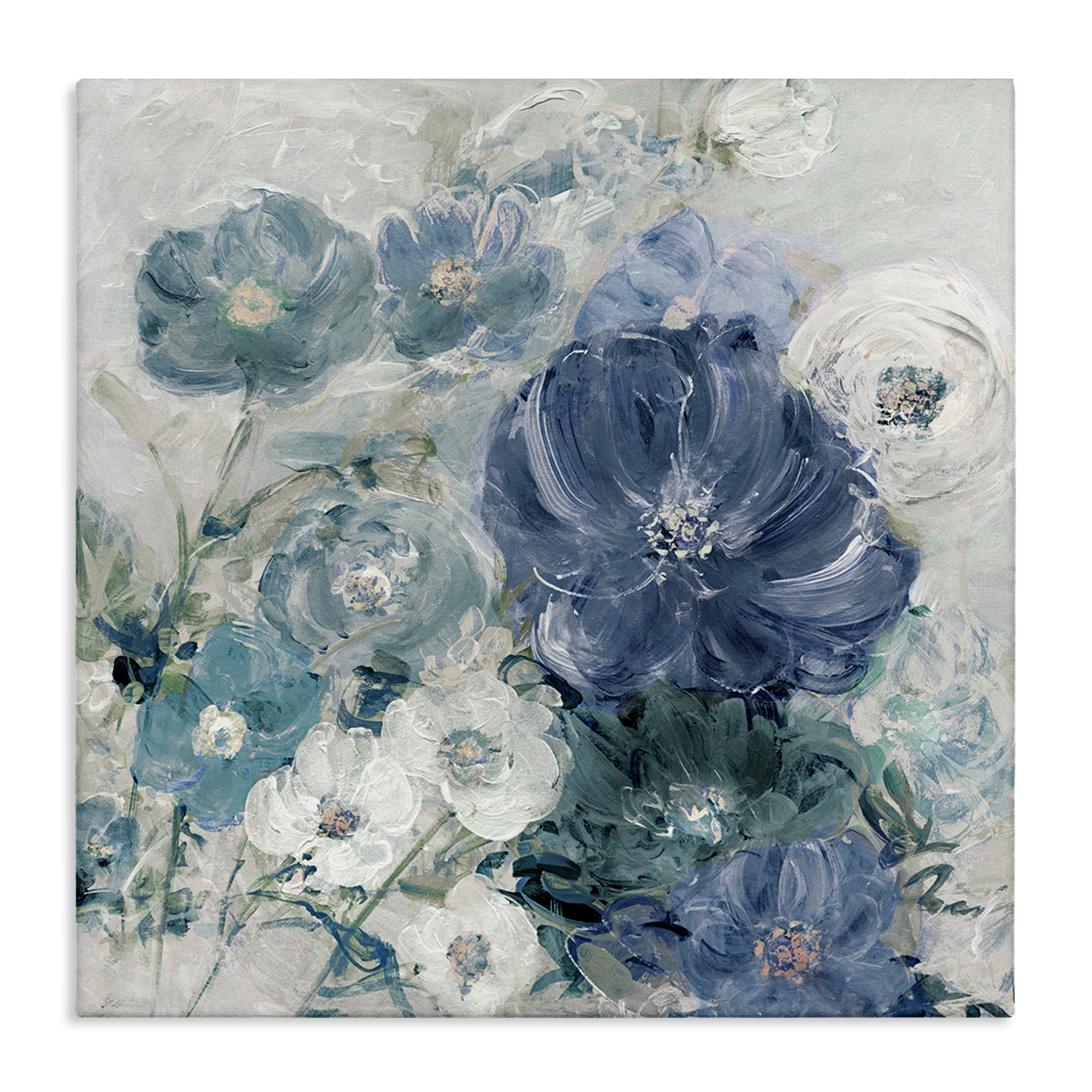 Stupell Industries Painterly Brushed Flowers Plants & Flowers Painting Wrapped Canvas Art Print Wall Art, 24 x 24