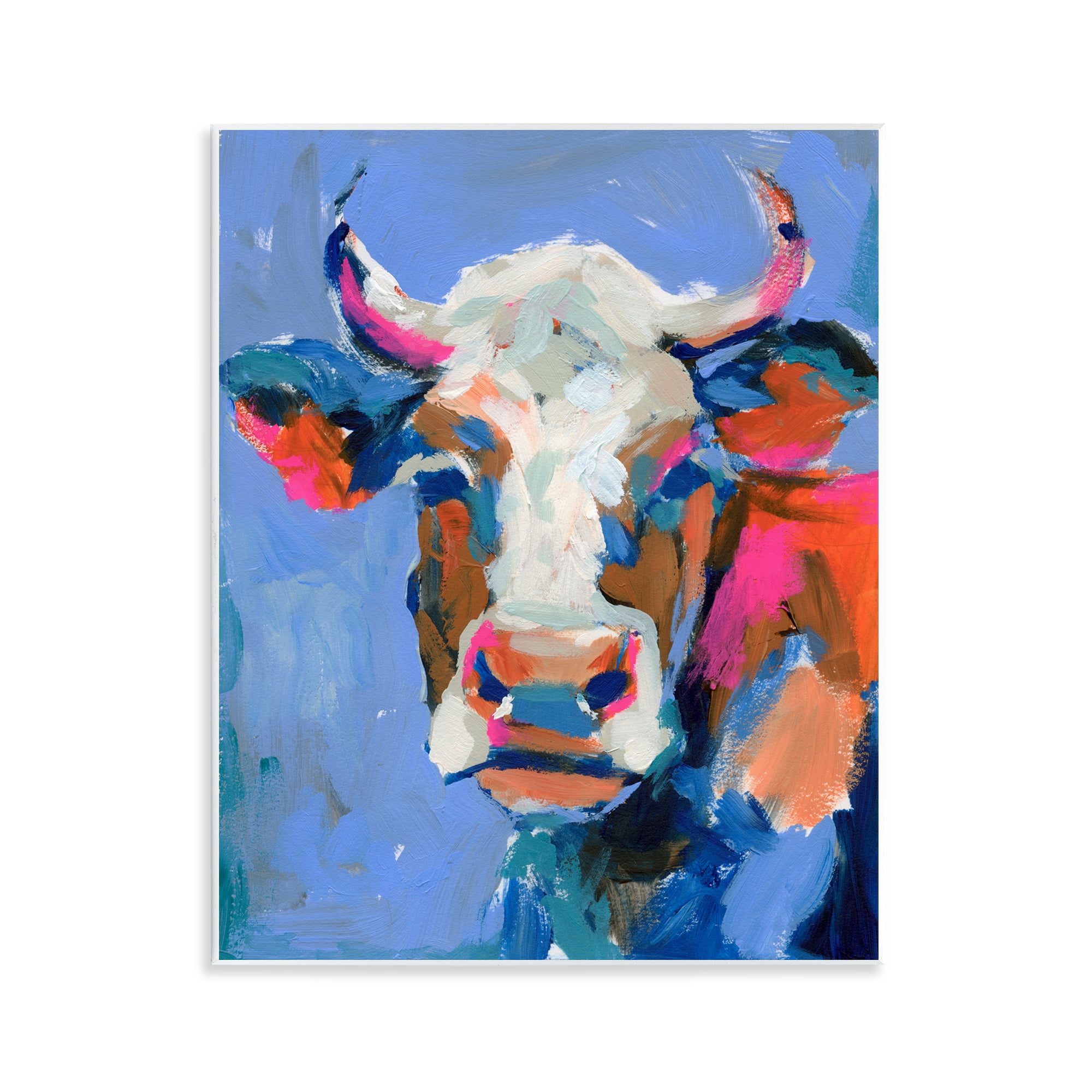 Stupell Industries Painterly Cow Portrait Animals & Insects Painting Unframed Art Print Wall Art, 11 x 14