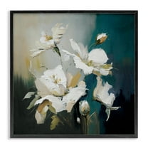 Stupell Industries Painterly Daubed Flowers Plants & Flowers Painting Black Framed Art Print Wall Art, 12 x 12