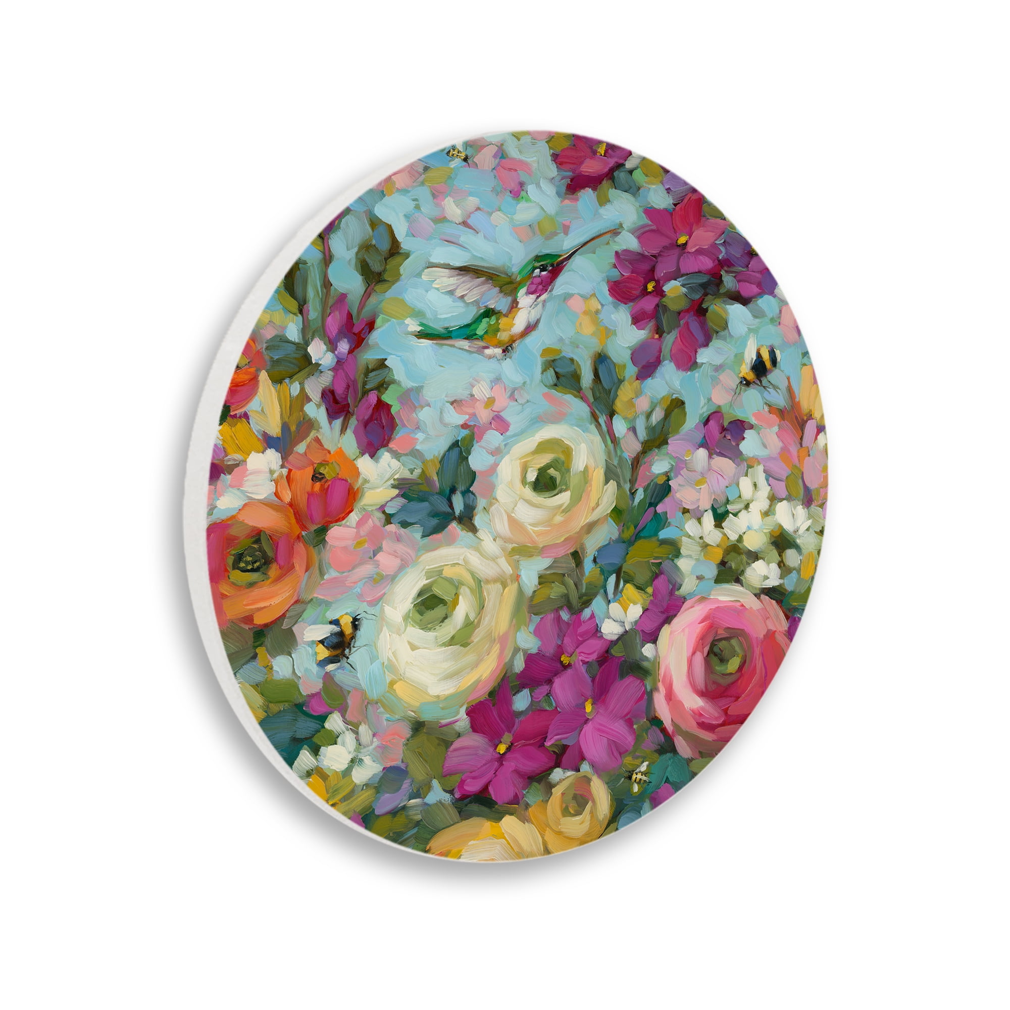 Stupell Industries Painterly Flowers & Bird Plants & Flowers Painting Unframed Art Print Wall Art, 12 x 12