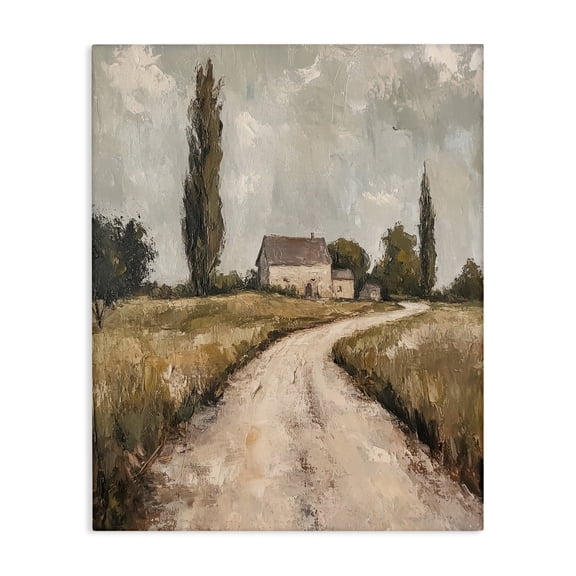 Stupell Industries Painterly Quiet Country Landscape & Nature Painting Wrapped Canvas Canvas Art Print Wall Art, 24 x 30