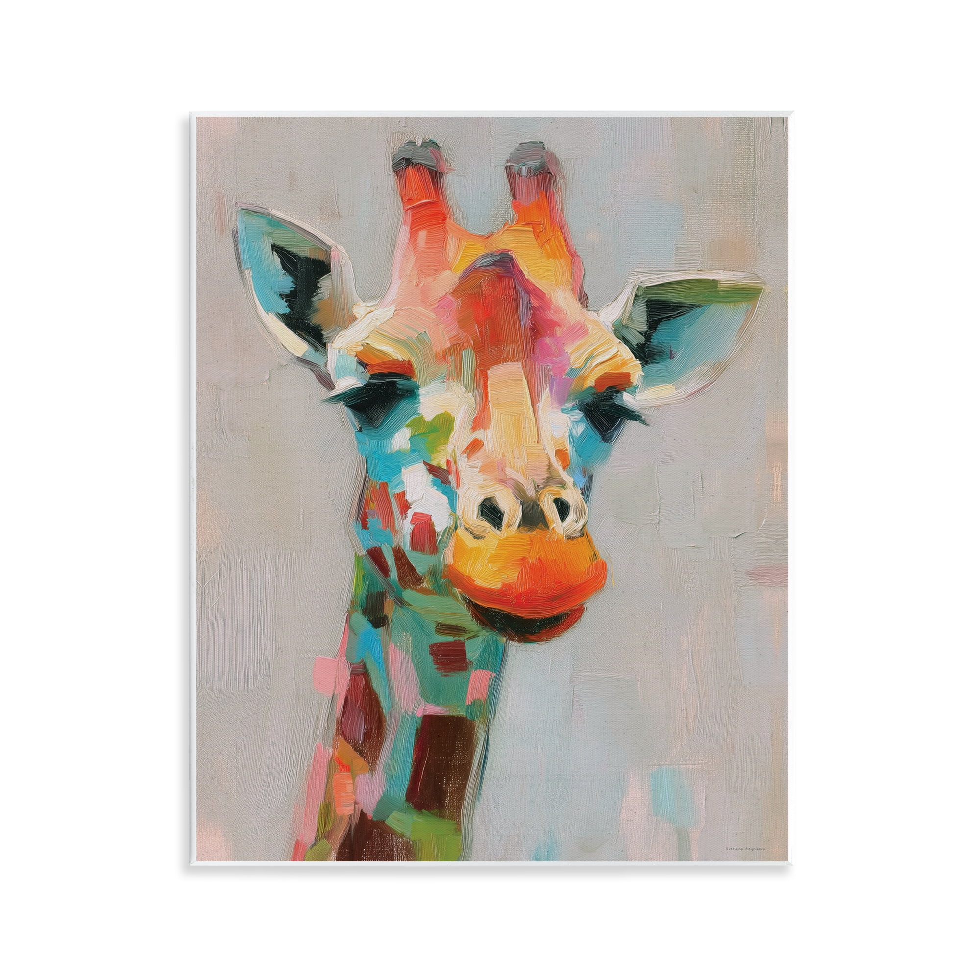 Stupell Industries Painterly Rainbow Giraffe Wall Plaque Art, design by Svetlana Aleynikova