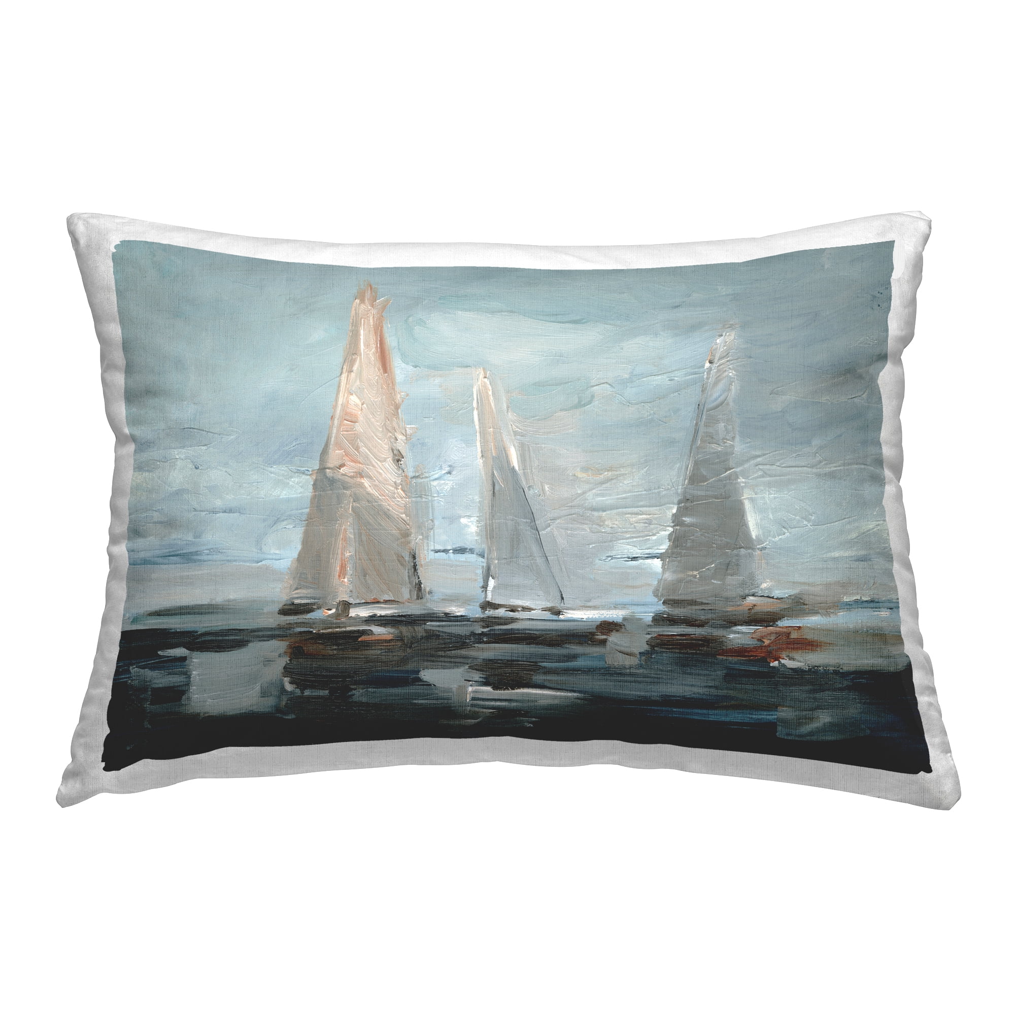 Stupell Industries Painterly Sailboat Trio Decorative Printed Throw Pillow Design by Ethan Harper .