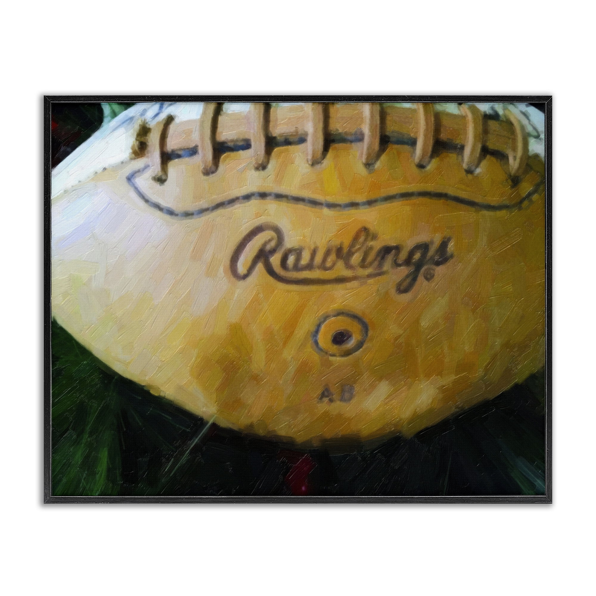 Stupell Industries Painterly Team Football Sports Painting Black Framed Art Print Wall Art, 20 x 16