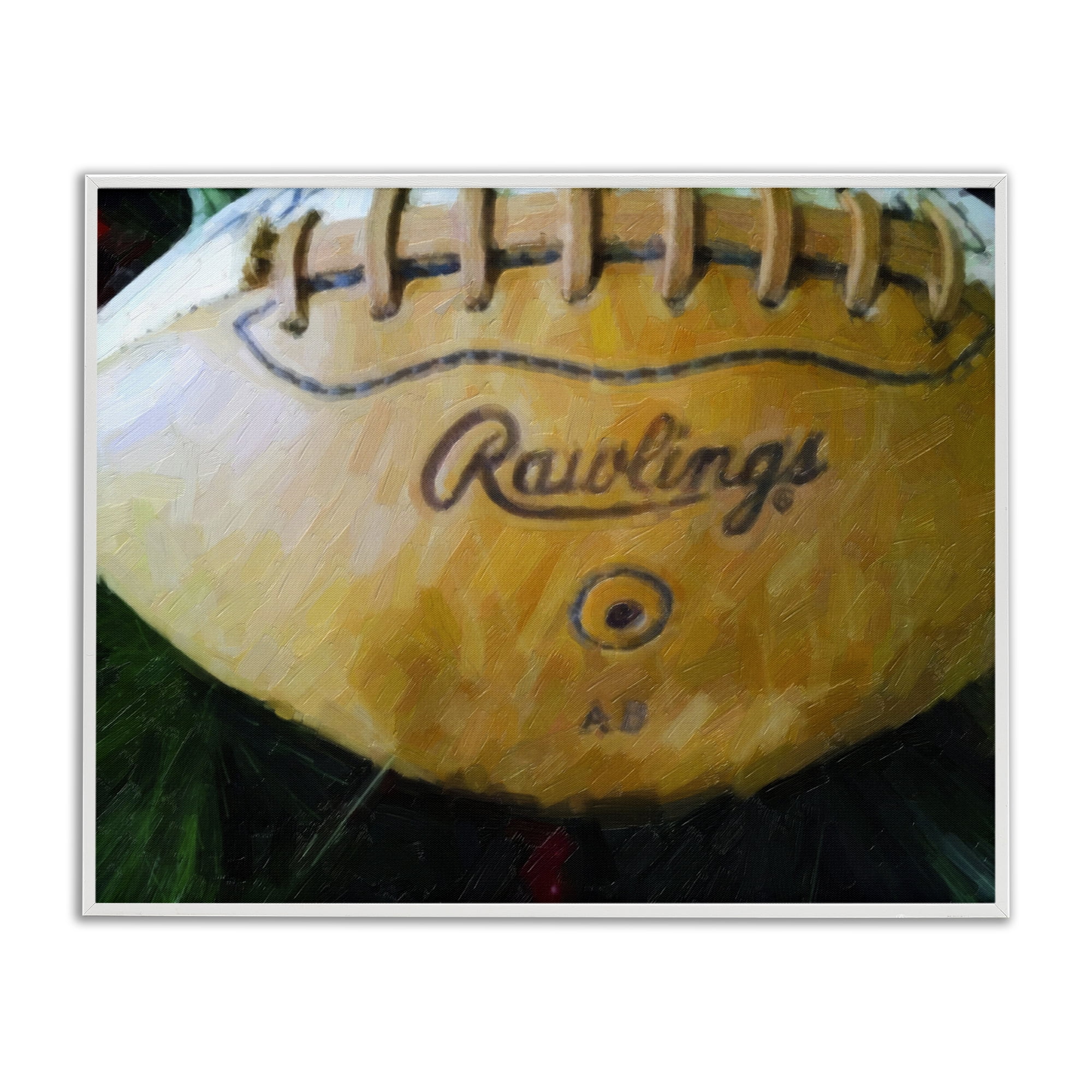 Stupell Industries Painterly Team Football Sports Painting White Framed Art Print Wall Art, 20 x 16