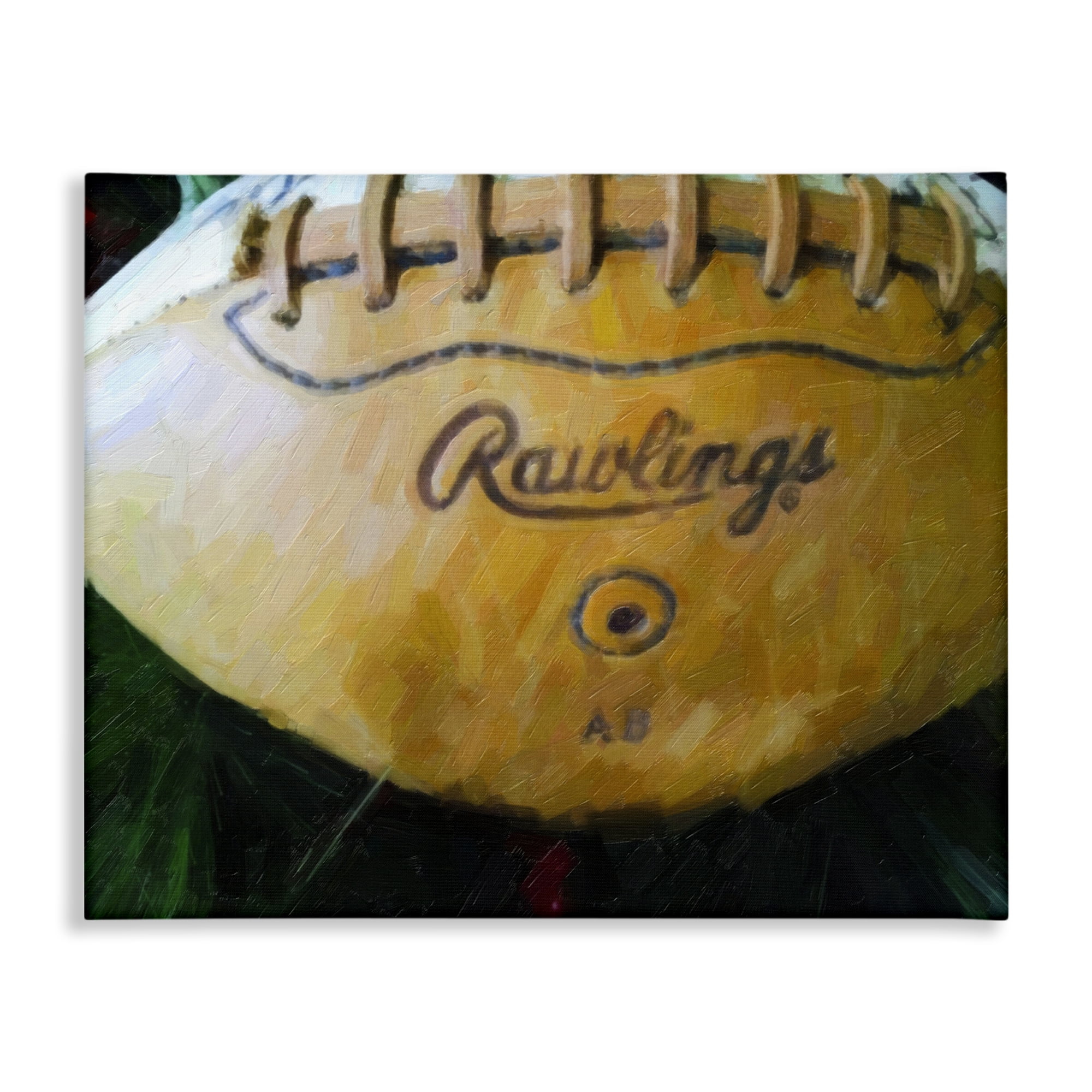 Stupell Industries Painterly Team Football Sports Painting Wrapped Canvas Art Print Wall Art, 20 x 16