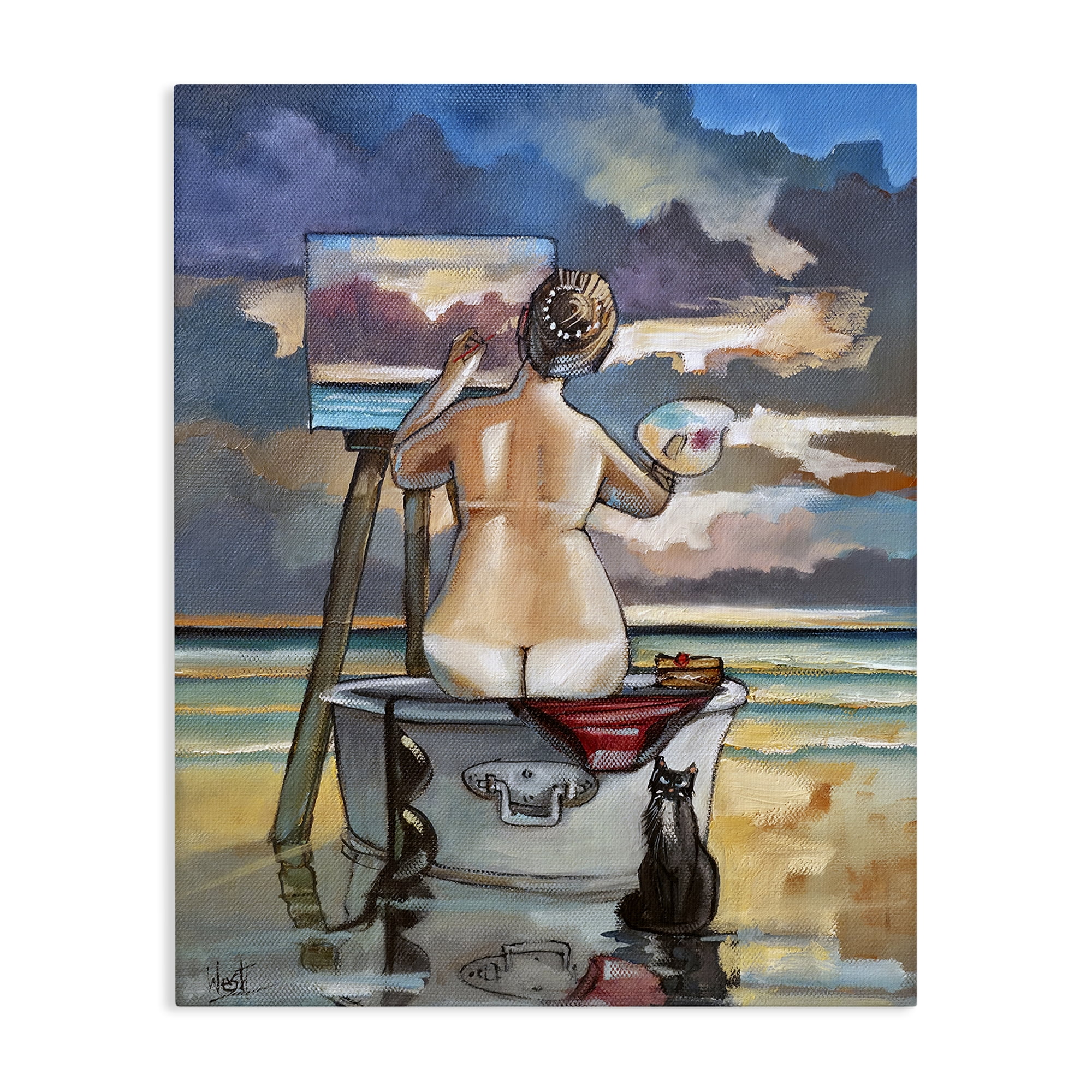 Stupell Industries Painting Up A Storm Canvas Wall Art, design by Ronald West