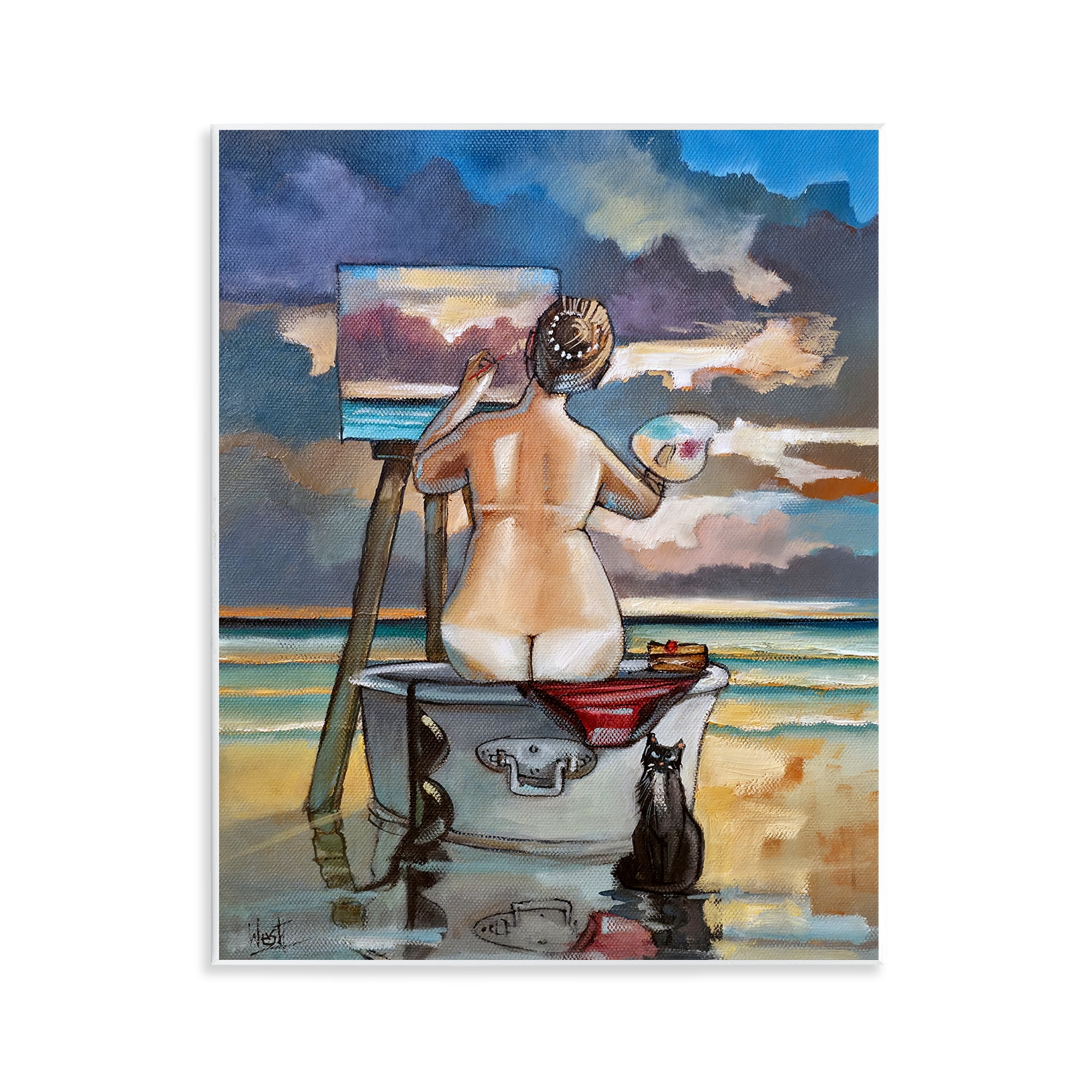 Stupell Industries Painting Up A Storm Wall Plaque Art, design by Ronald West
