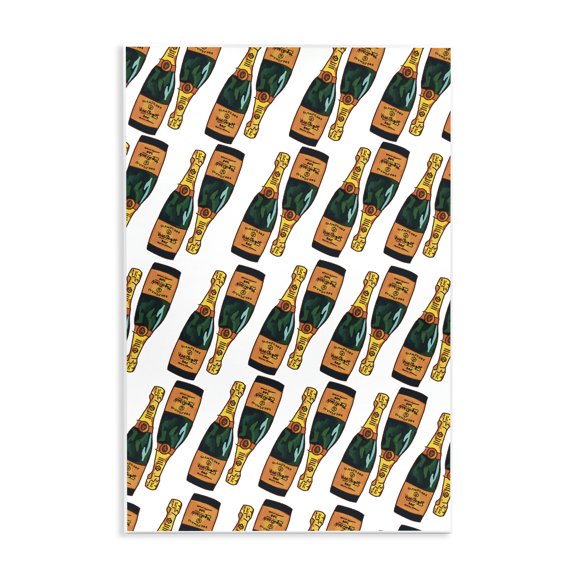 Stupell Industries Art Deco Pair Champagne Bottles Pattern Arrangement Alcohol Drink Wall Plaque Art, 13 x 19, by Amelia Noyes