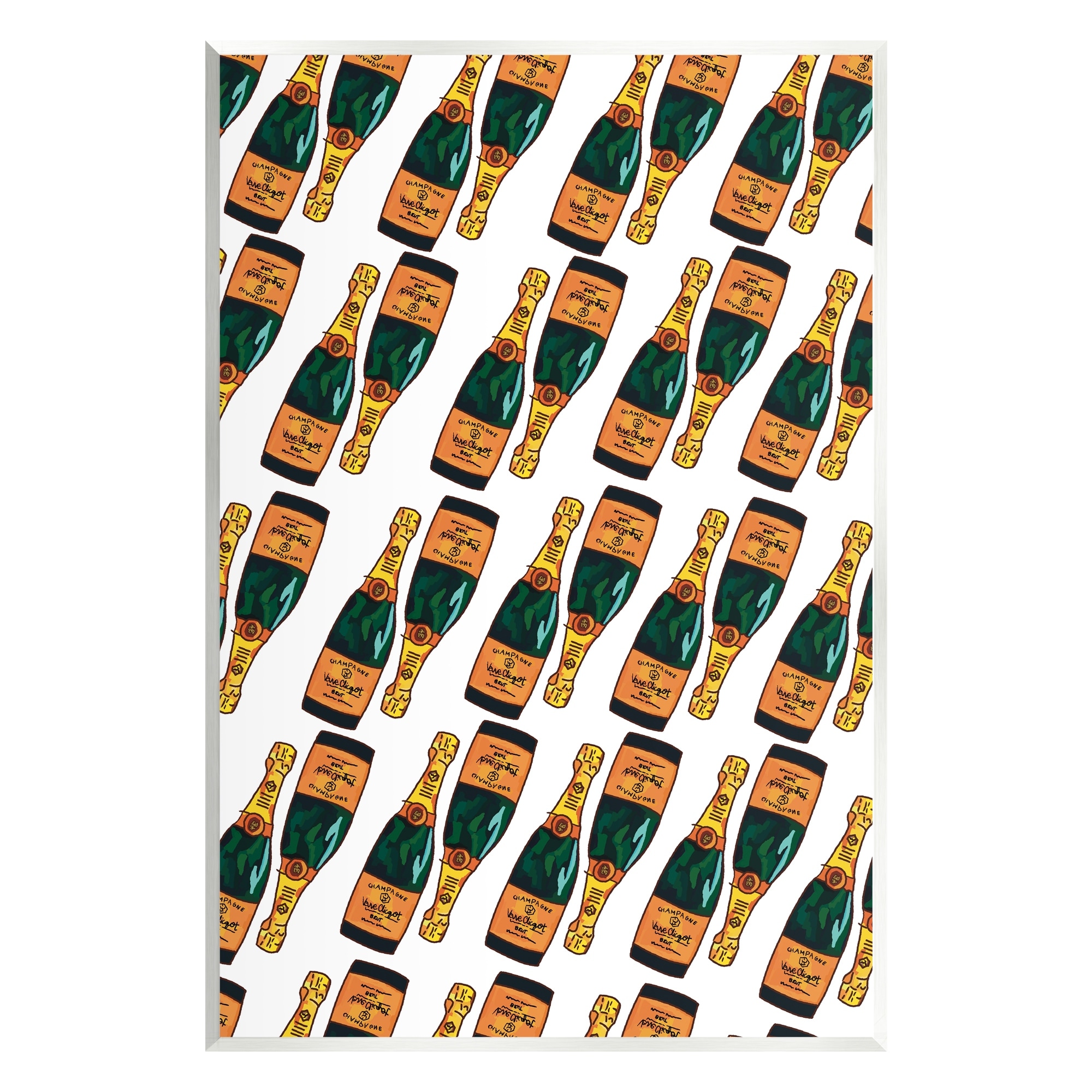 Stupell Industries Pair Champagne Bottles Pattern Arrangement Alcohol Drink Graphic Art Unframed Art Print Wall Art, Design by Amelia Noyes