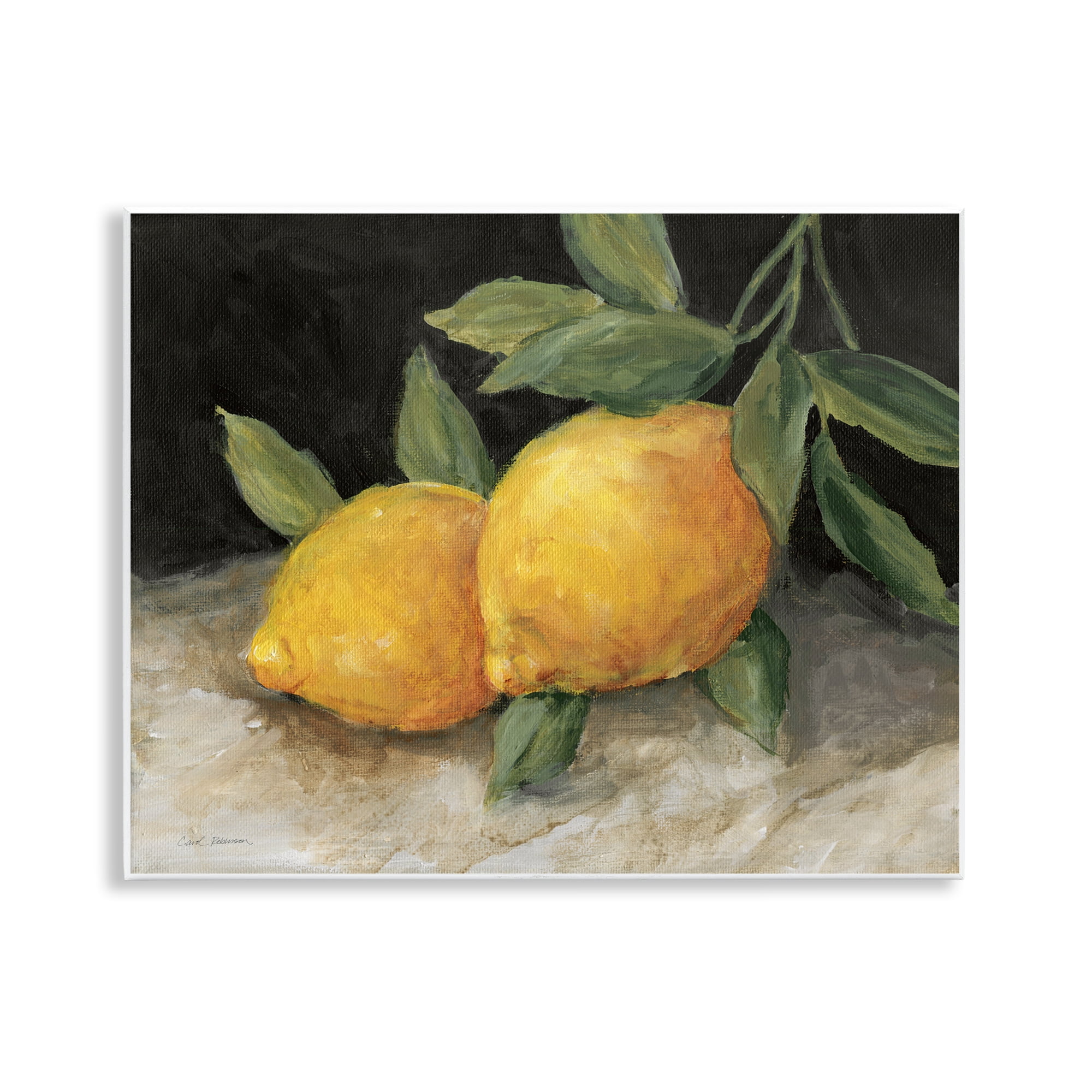 Stupell Industries Pair of Lemons Still Life Food & Beverage Painting Unframed Art Print Wall Art, 14 x 11