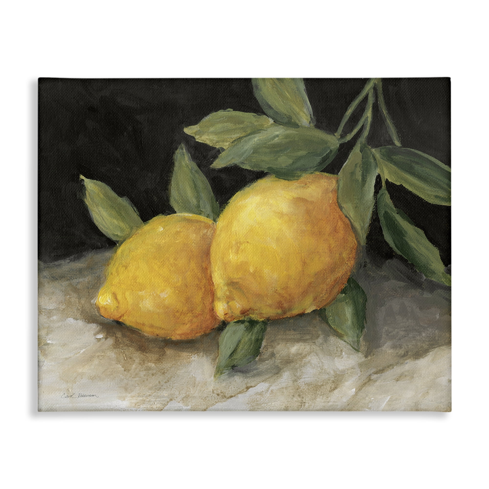 Stupell Industries Pair of Lemons Still Life Food & Beverage Painting Wrapped Canvas Art Print Wall Art, 40 x 30