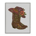 thumbnail image 1 of Stupell Industries Paisley Cowboy Boots Botanical & Floral Painting Gray Framed Art Print Wall Art, 16 x 20, 1 of 10