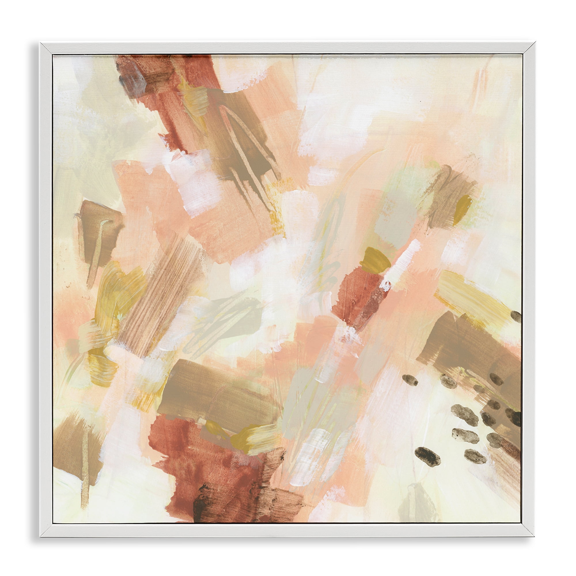 Stupell Industries Pale Abstract with Speckles Abstract Painting White Framed Art Print Wall Art, 17 x 17