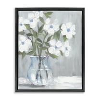 Stupell Industries Pale Blossom Bouquet Botanical & Floral Painting Black Floater Framed Art Print Wall Art, 17 x 21