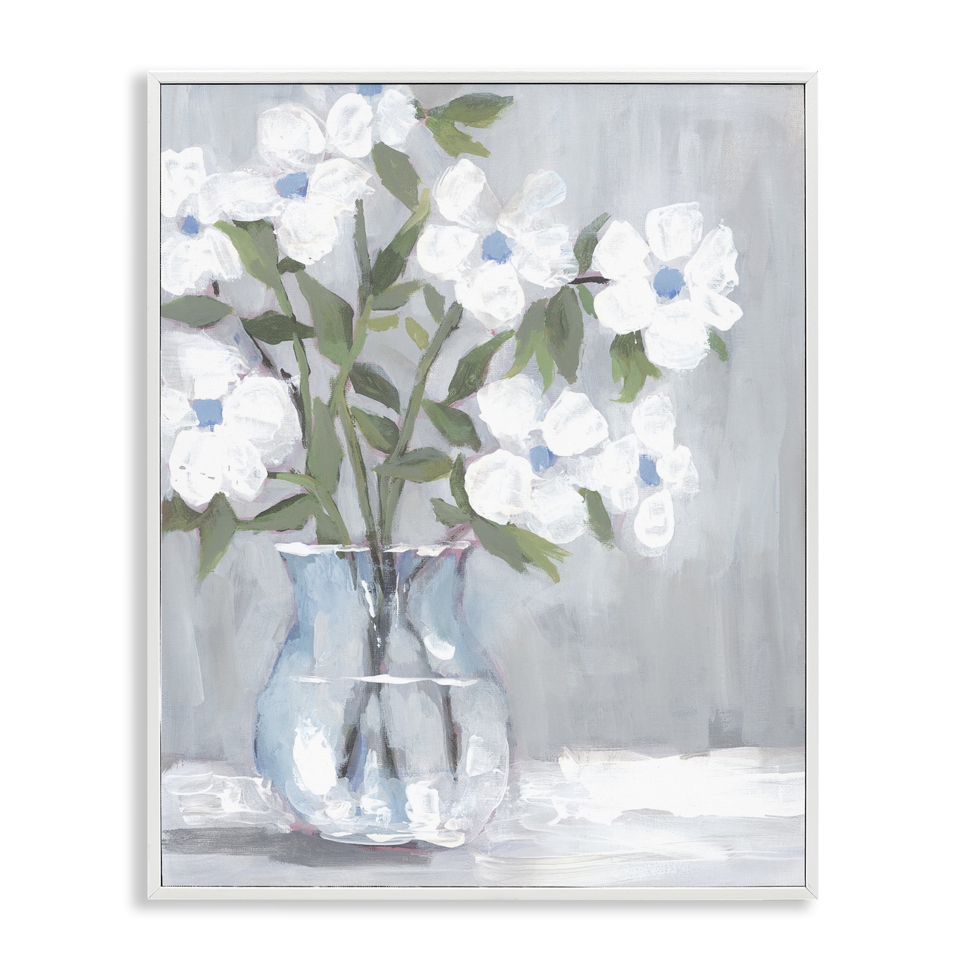 Stupell Industries Pale Blossom Bouquet Botanical & Floral Painting White Framed Art Print Wall Art, 16 x 20