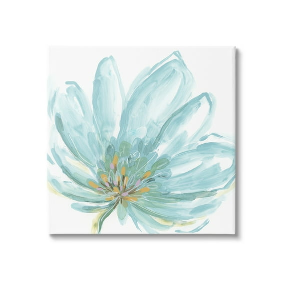 Stupell Industries Pale Blue Blossom Botanical & Floral Painting Gallery Wrapped Canvas Art Print Wall Art, 17 x 17