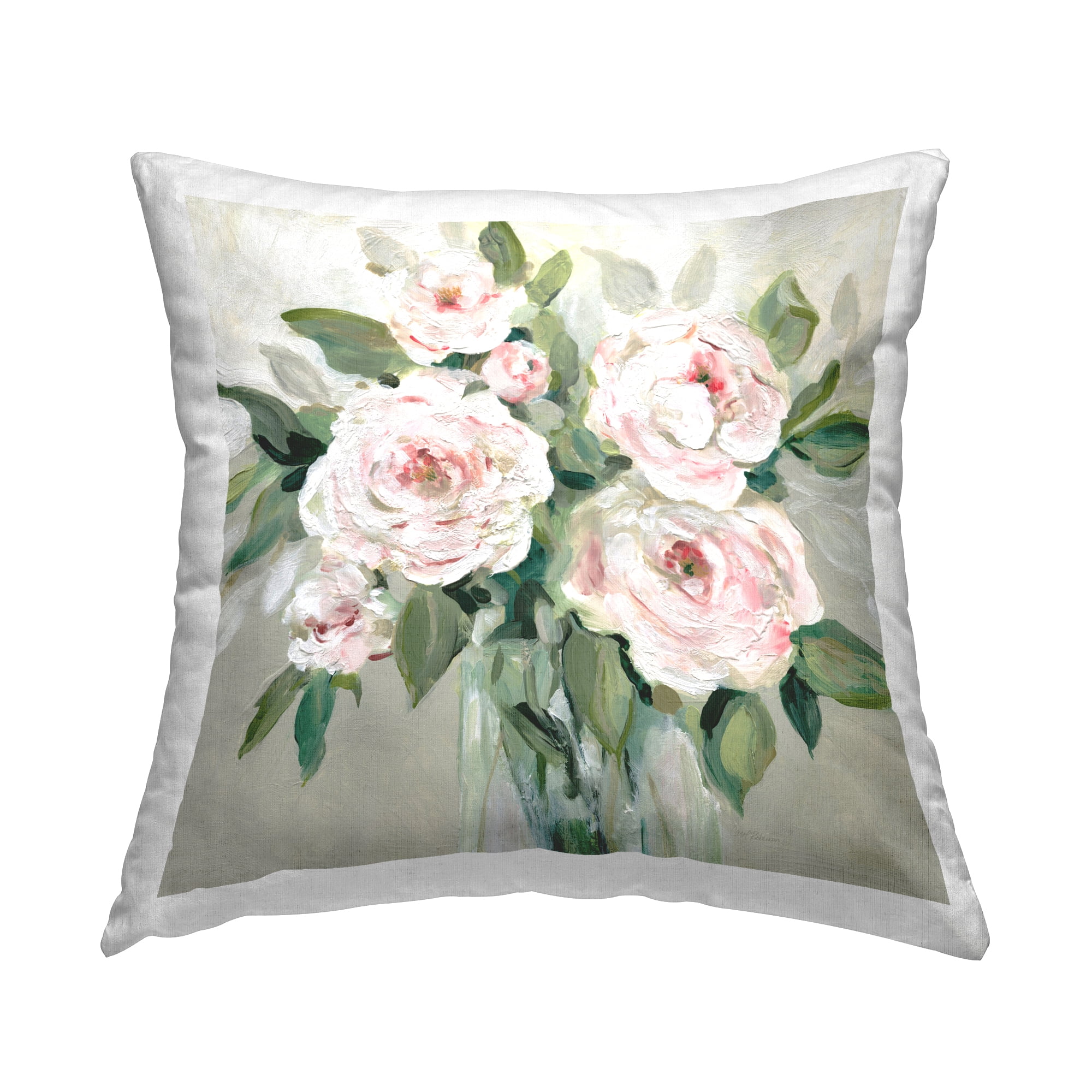 Stupell Industries Pale Pink Blossom Bouquet Decorative Printed Throw Pillow Design by Carol Robinson.