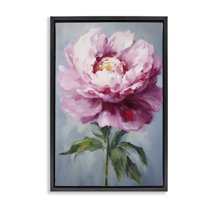 Stupell Industries Pale Pink Floral Botanical & Floral Painting Black Floater Framed Art Print Wall Art, 17 x 25