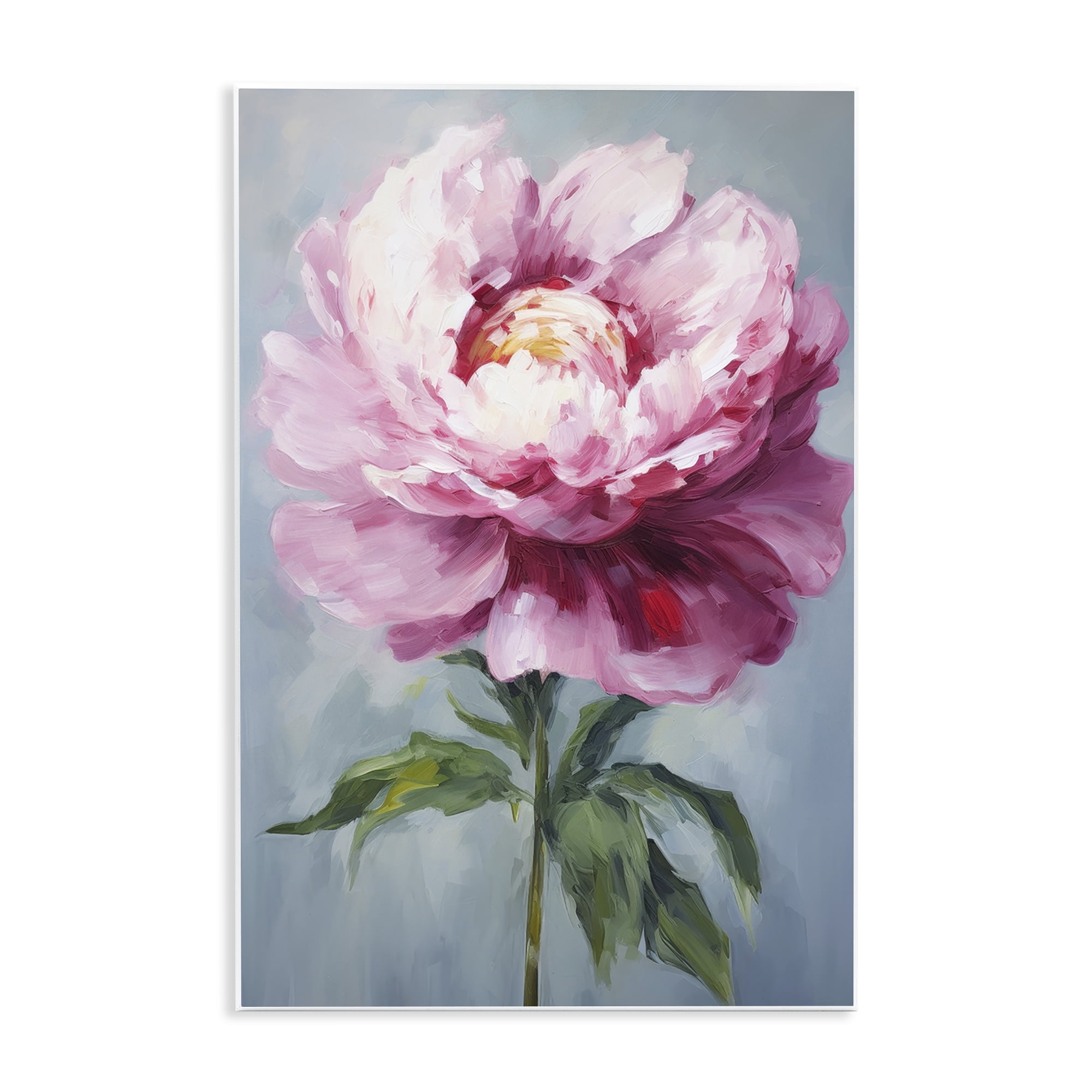 Stupell Industries Pale Pink Floral Botanical & Floral Painting Unframed Art Print Wall Art, 13 x 19