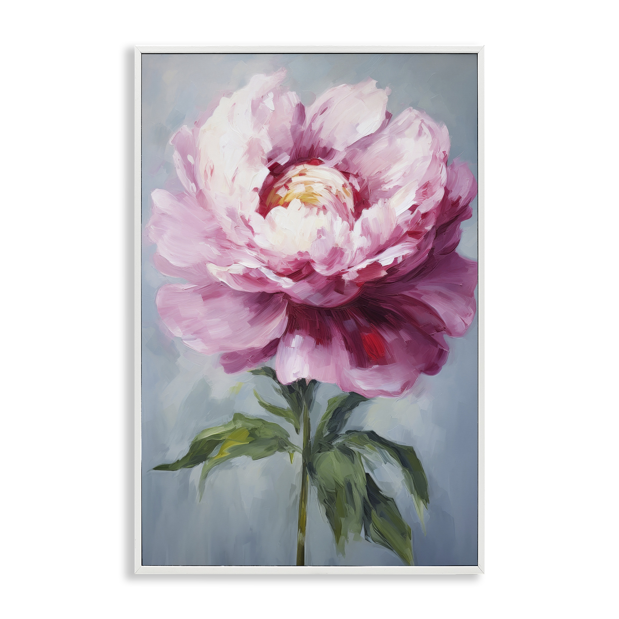 Stupell Industries Pale Pink Floral Botanical & Floral Painting White Framed Art Print Wall Art, 16 x 24