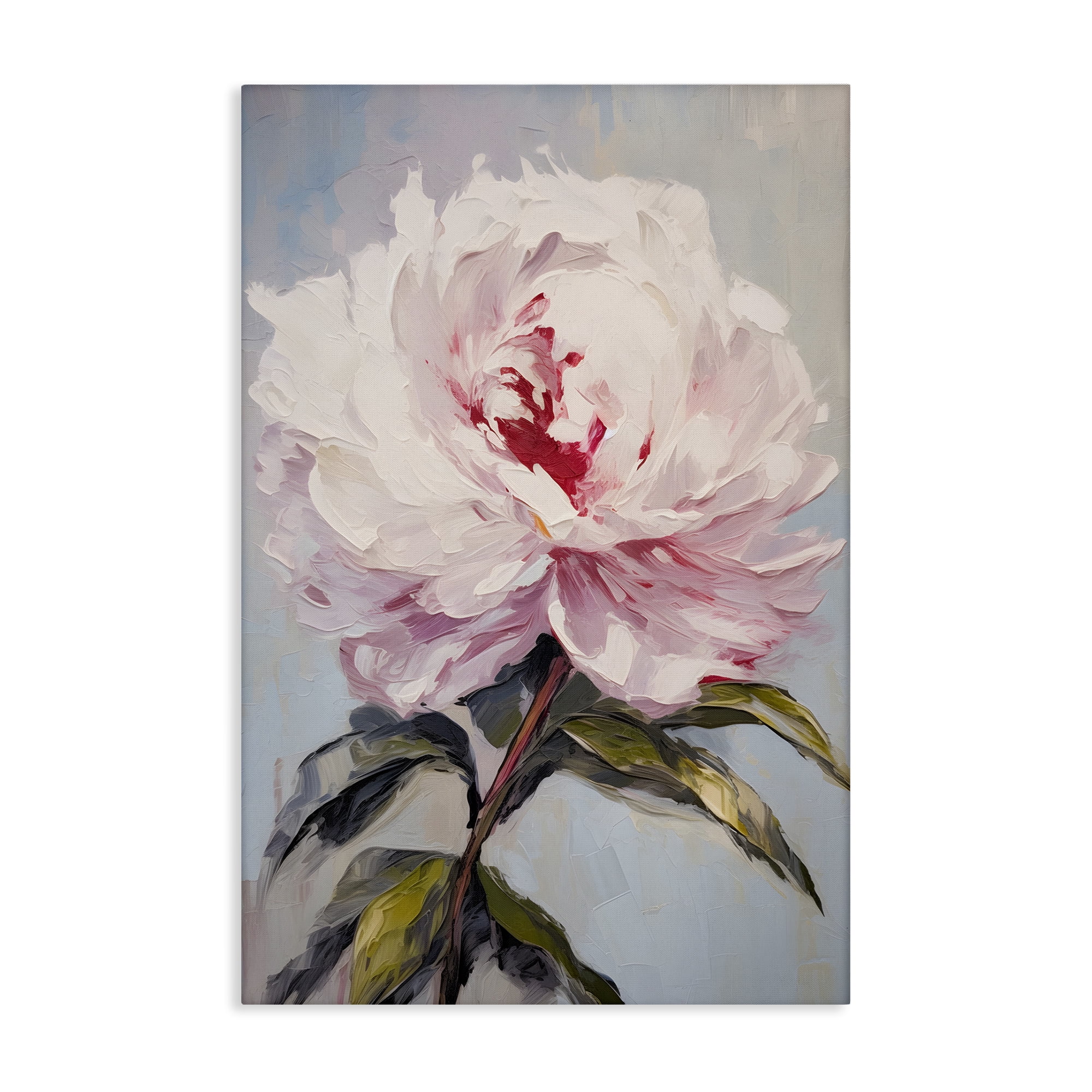 Stupell Industries Pale Pink Rose Botanical & Floral Painting Gallery Wrapped Canvas Art Print Wall Art, 16 x 24