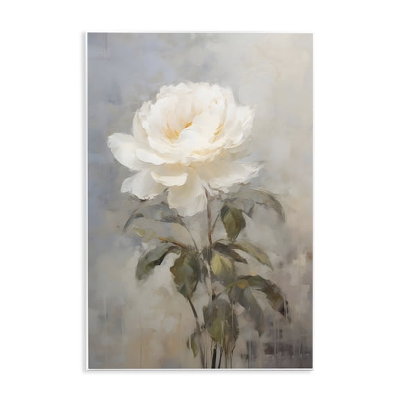 Stupell Industries Pale White Rose Wall Plaque Art design by LSR Creative Studio, 19 x 13