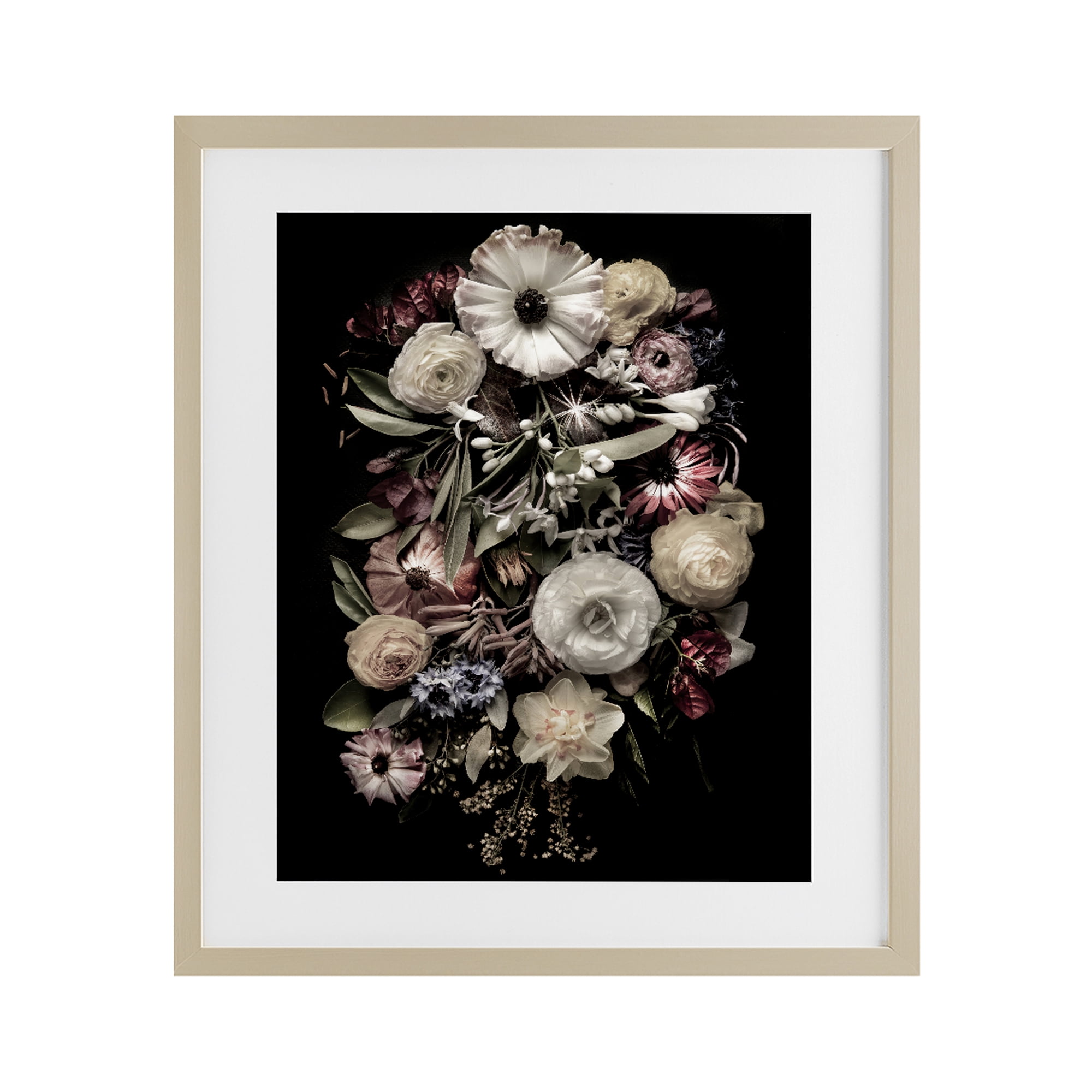 Stupell Industries Pale Yellow Roses Cluster Birch Framed Print Under Glass, design by Carl Kravats