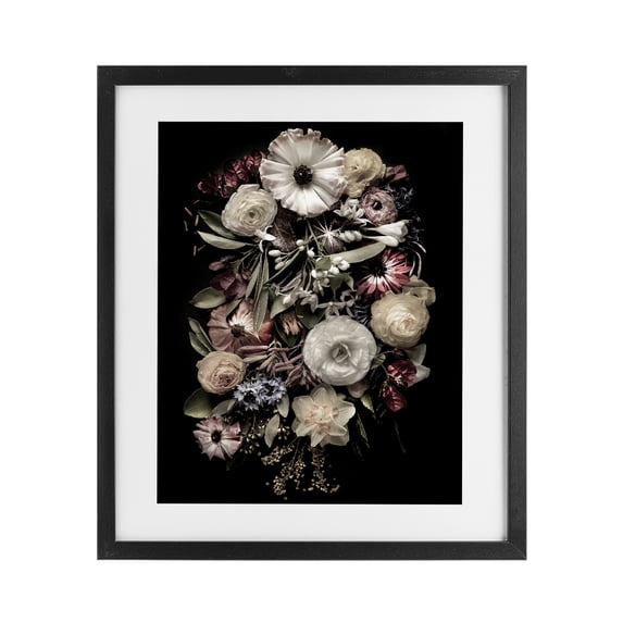 Stupell Industries Glam Pale Yellow Roses Cluster Black Framed Print Under Glass, 13 x 16, by Carl Kravats