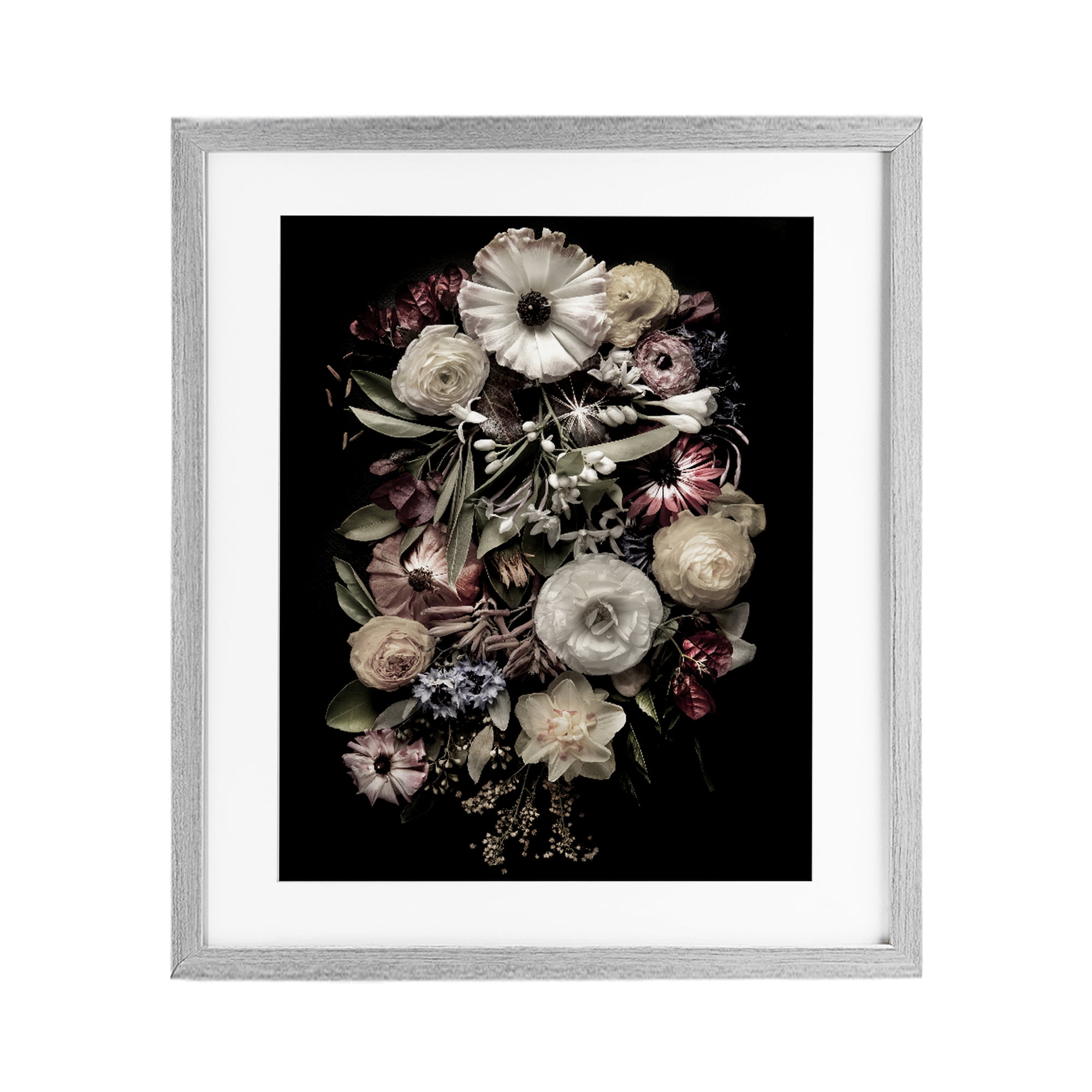Stupell Industries Pale Yellow Roses Cluster Gray Framed Print Under Glass, design by Carl Kravats