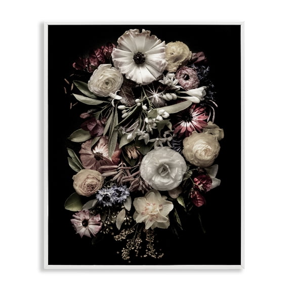 Stupell Industries Glam Pale Yellow Roses Cluster White Framed Giclee Art, 16 x 20, by Carl Kravats