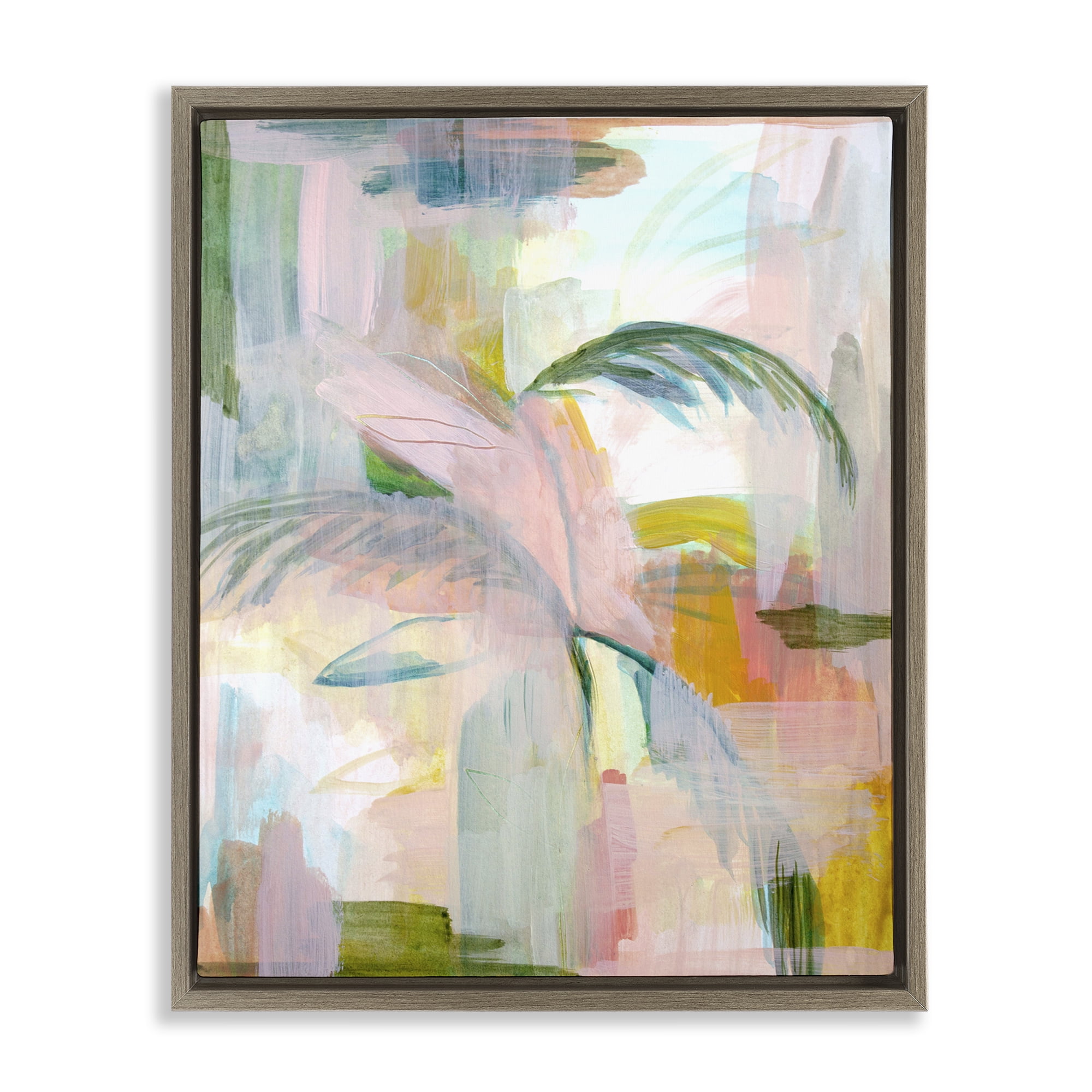 Stupell Industries Palm City Expression Brown Framed Floater Canvas Wall Art, design by Gemma Bardot