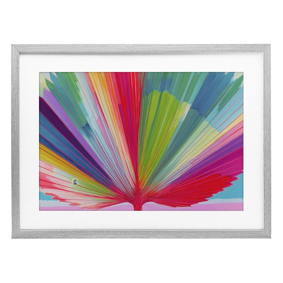 Stupell Industries Palm Fan In Spectrum Gray Framed Print Under Glass, design by Chromatic Storm Studio