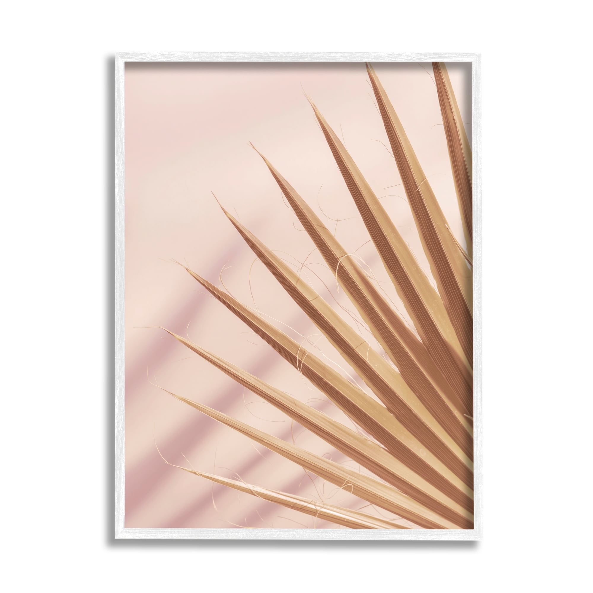 Expressive Tropical Palm Frond Print in White Frame, 24 x 30