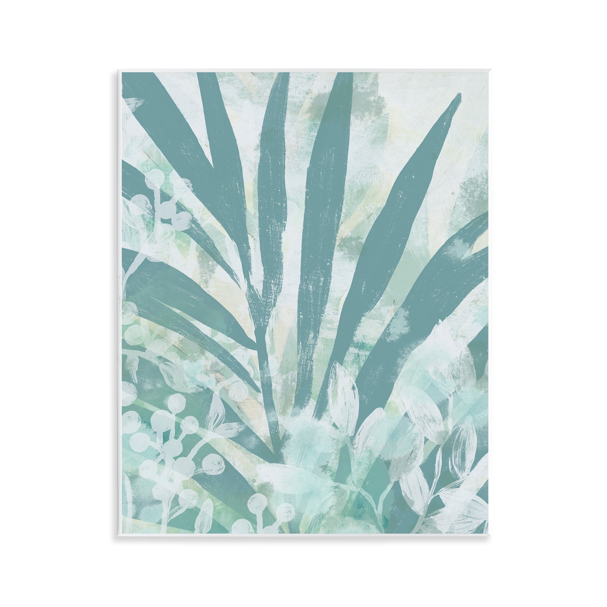 Stupell Industries Palm Frond Splatter Botanical & Floral Painting Unframed Art Print Wall Art, 11 x 14