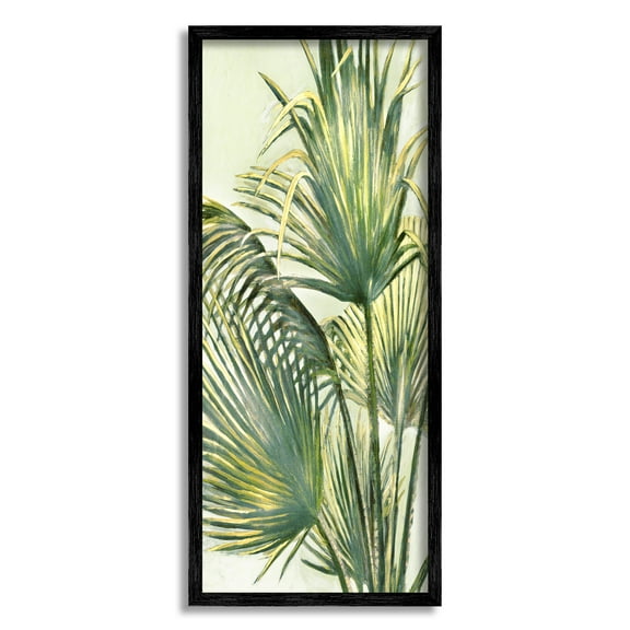 Stupell Industries Palm Fronds Painting Botanical & Floral Painting Black Framed Art Print Wall Art, 13 x 30