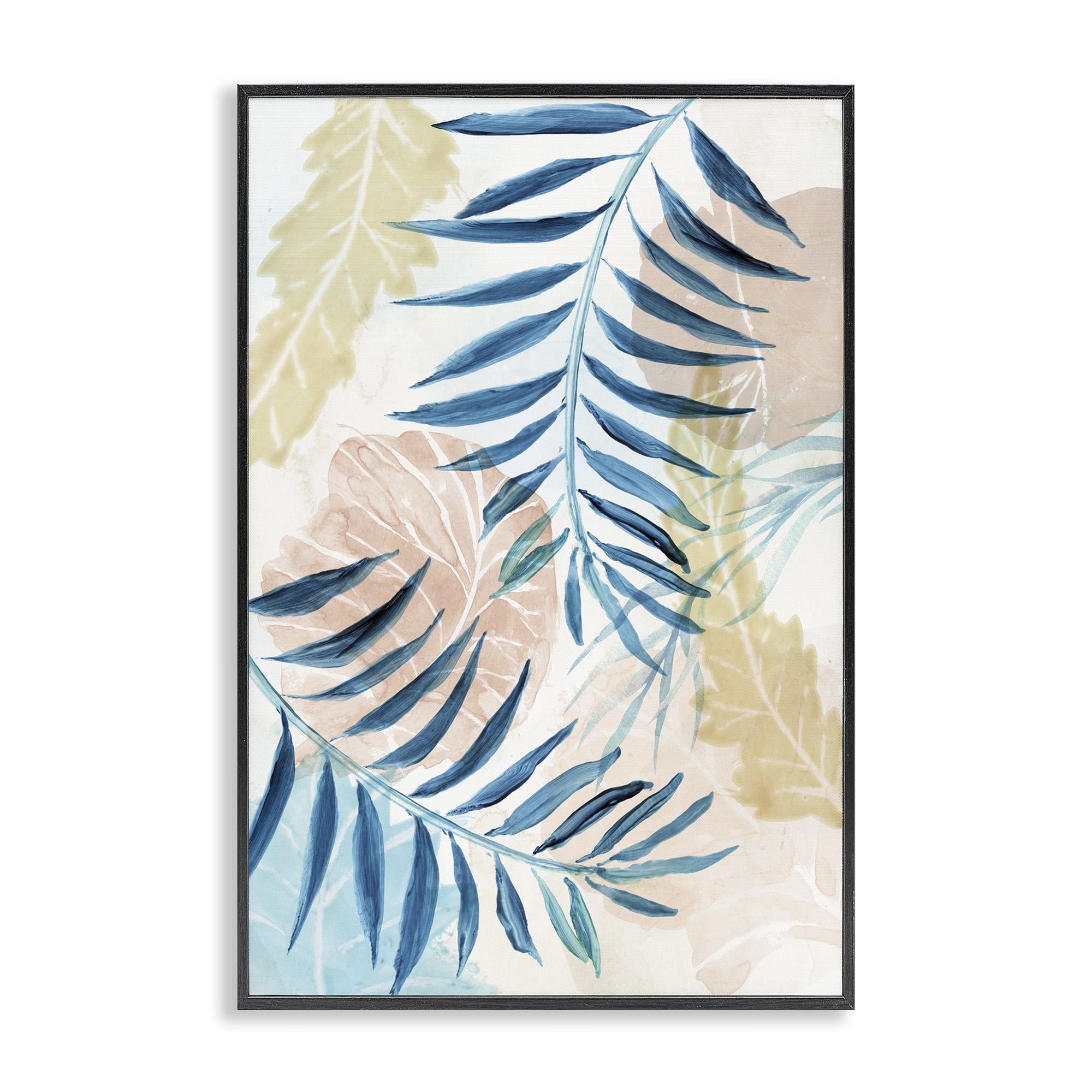 Stupell Industries Palm Fronds in Pastel Haze Black Framed Giclee Art, design by Nan