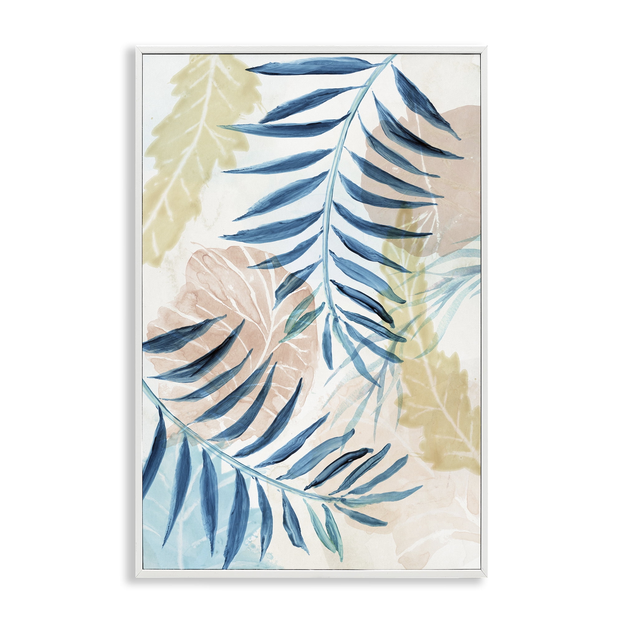 Stupell Industries Palm Fronds in Pastel Haze White Framed Giclee Art, design by Nan