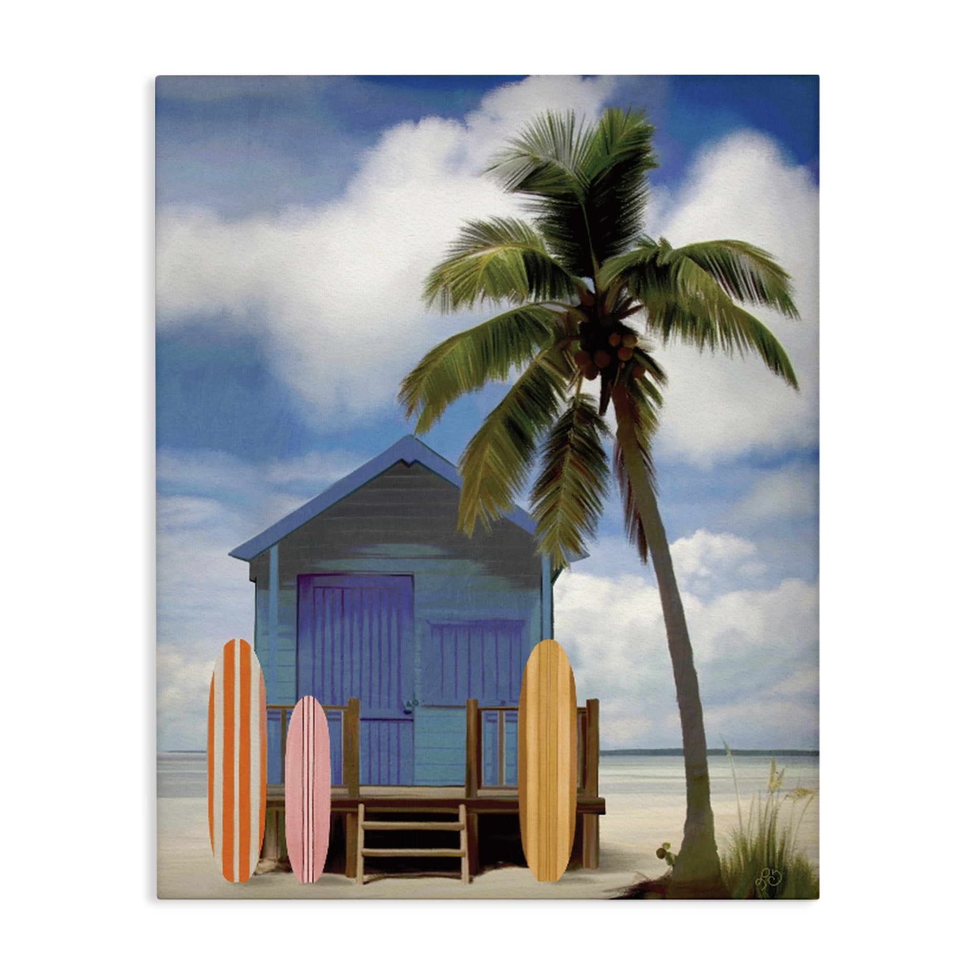 Stupell Industries Palm Overhanging Surf Shop Canvas Wall Art, design by Lisa R Dumm