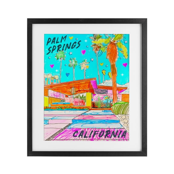 Stupell Industries Palm Springs Canyon Black Framed Print Under Glass, design by Jess Stempel