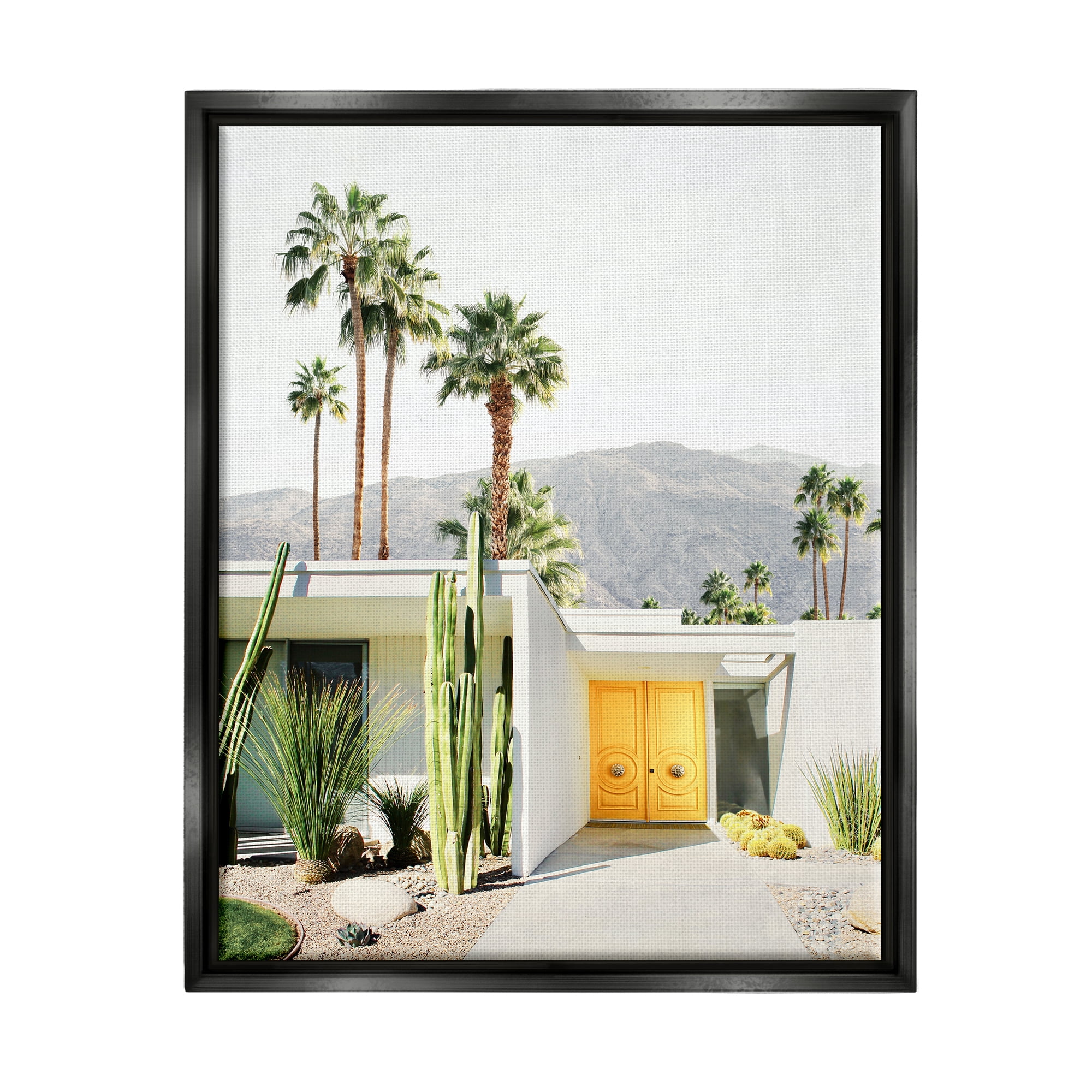 Stupell Industries Palm Springs House Photography Botanical & Floral Photography Black Floater Framed Art Print Wall Art, 17 x 21