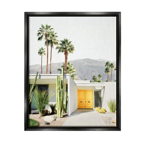 Stupell Industries Palm Springs House Photography Botanical & Floral Photography Black Floater Framed Art Print Wall Art, 25 x 31