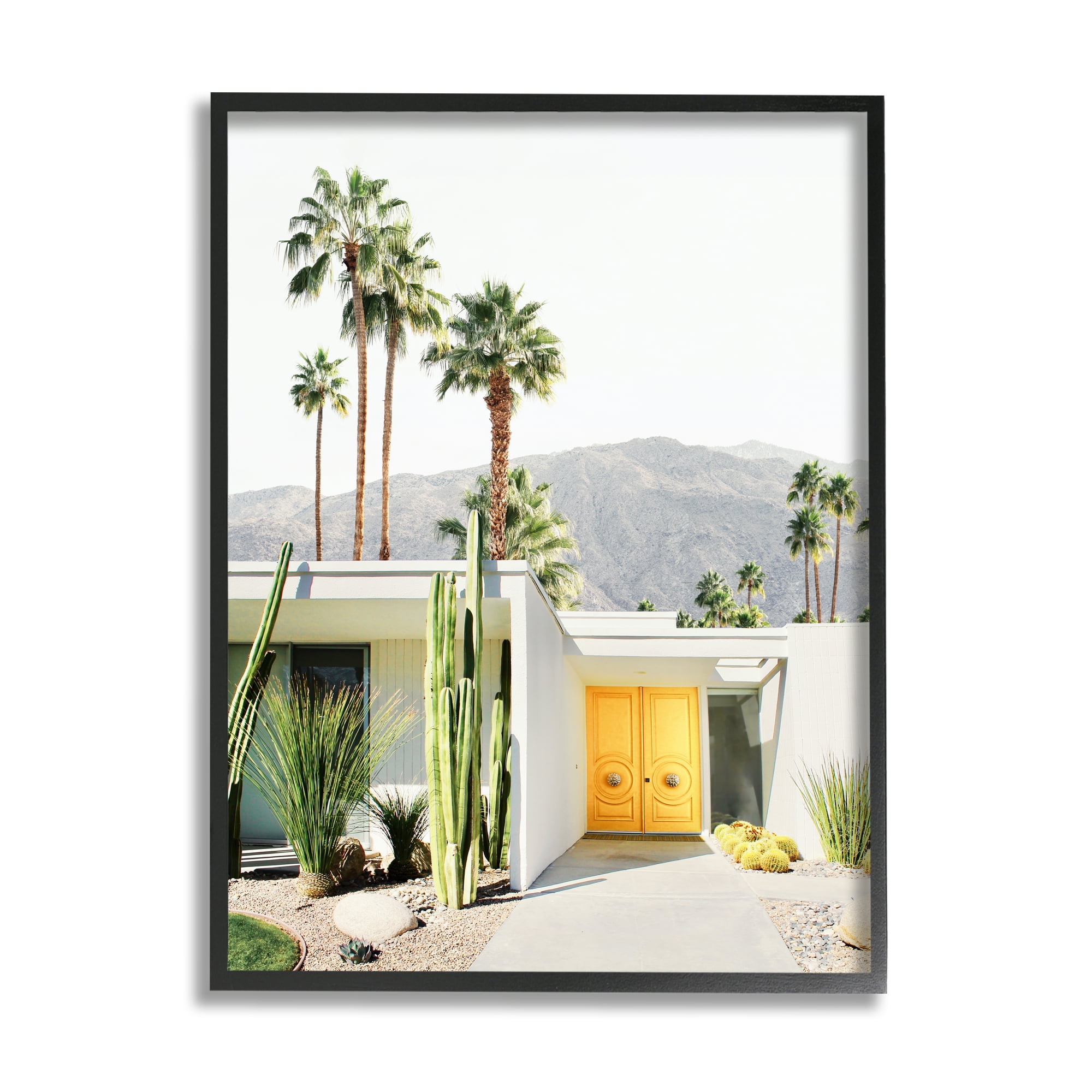 Stupell Industries Palm Springs House Photography Botanical & Floral Photography Black Framed Art Print Wall Art, 24 x 30