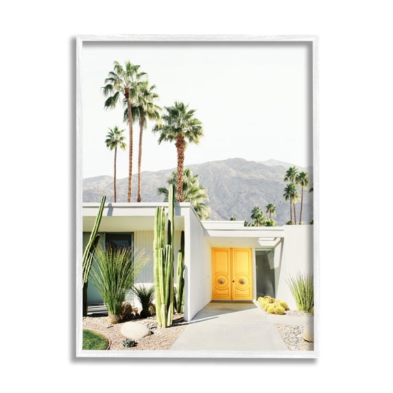 Stupell Industries Palm Springs House Photography Botanical & Floral Photography White Framed Art Print Wall Art, 24 x 30