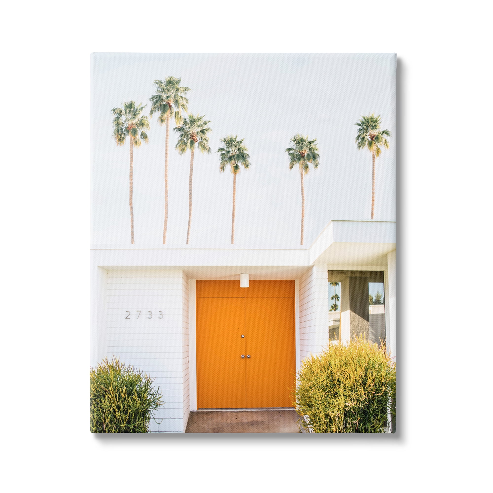 Stupell Industries Palm Springs Orange Door Botanical & Floral Photography Gallery Wrapped Canvas Print Wall Art, 16 x 20
