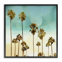 Stupell Industries Palm Tree Beach Sky Nautical & Beach Painting Black Framed Art Print Wall Art, 12 x 12